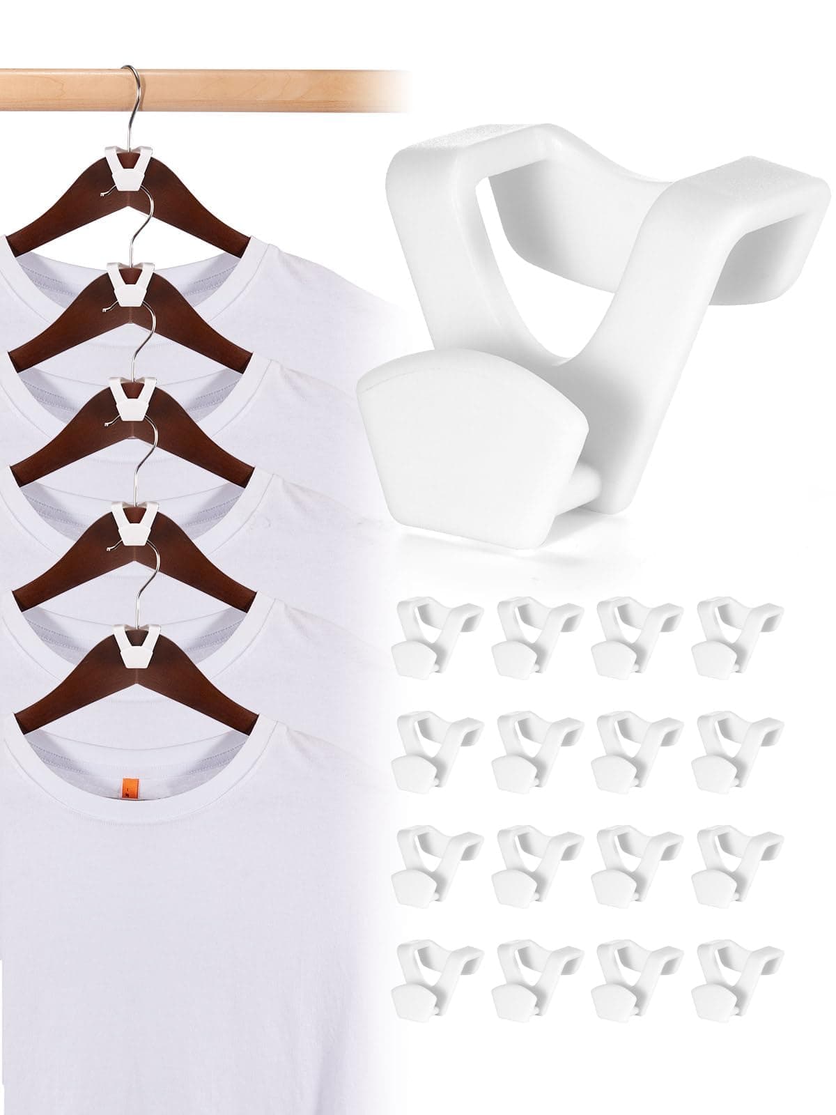 HOUSE DAY Clothes Hanger Connector Hooks 30 Pcs,Space Saving Hangers for Clothes,Heavy Duty Hangers Space Savers Fits All Hanger