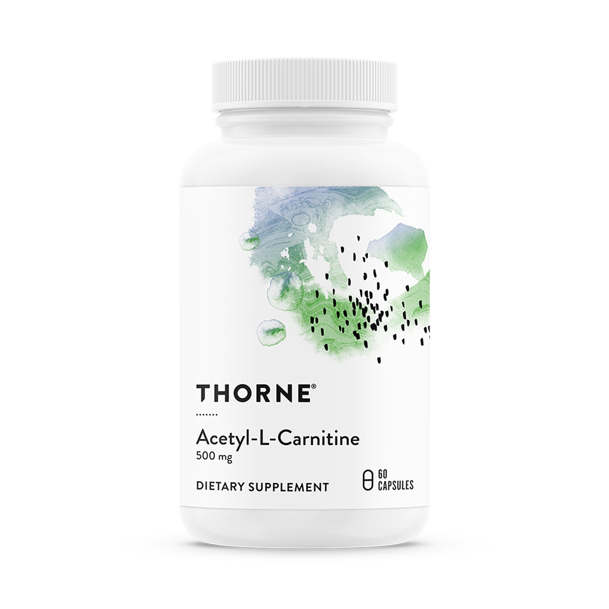 THORNE - Acetyl-L-Carnitine - 500 mg - Supports Brain Function, Mood & Healthy Nerve Sensations in the Hands & Feet* - Third-Party Certified - Gluten, Dairy & Soy-Free - 60 Capsules
