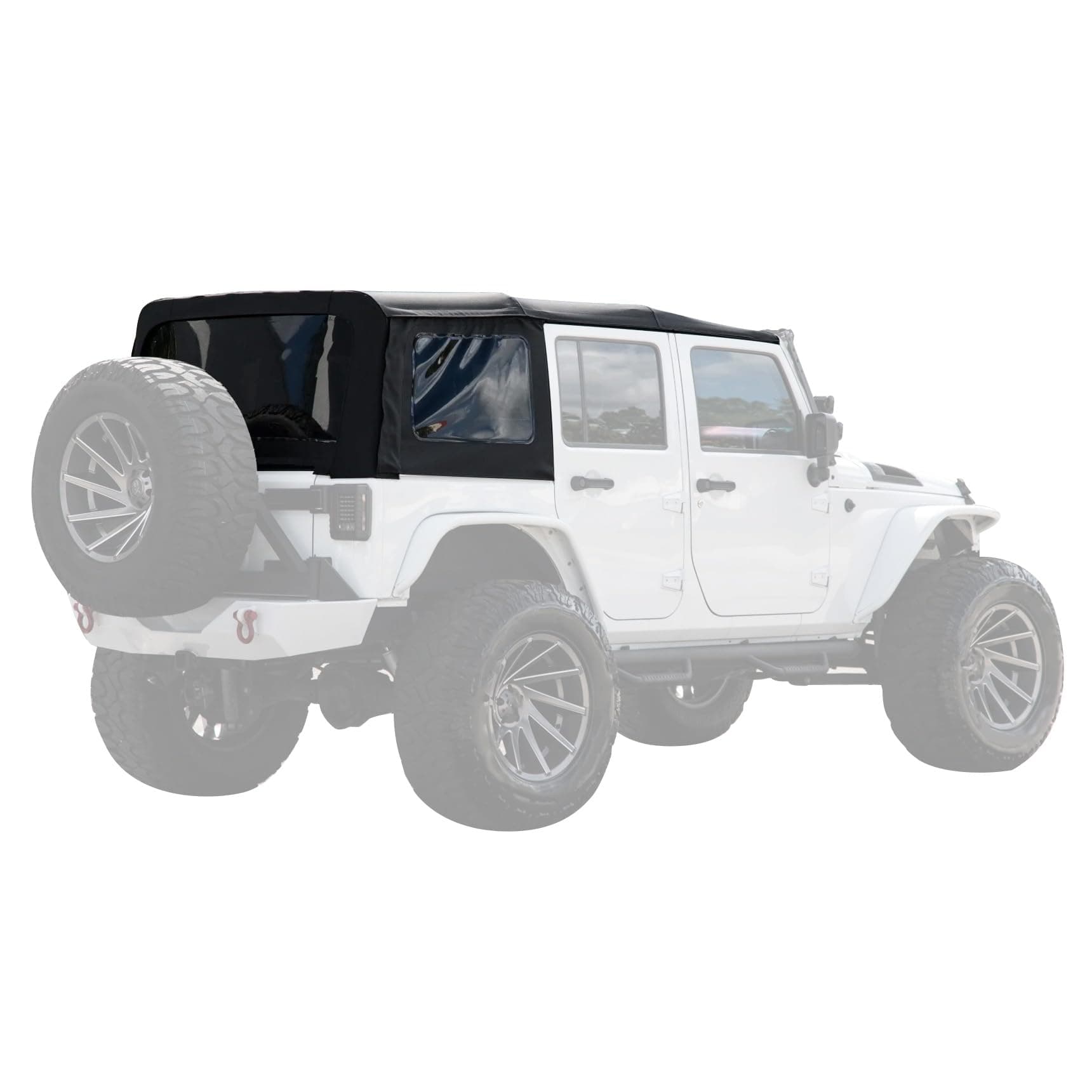 2010-2017 Wrangler JK 2-Door Black Diamond Tinted Side and Rear Soft Top Roof