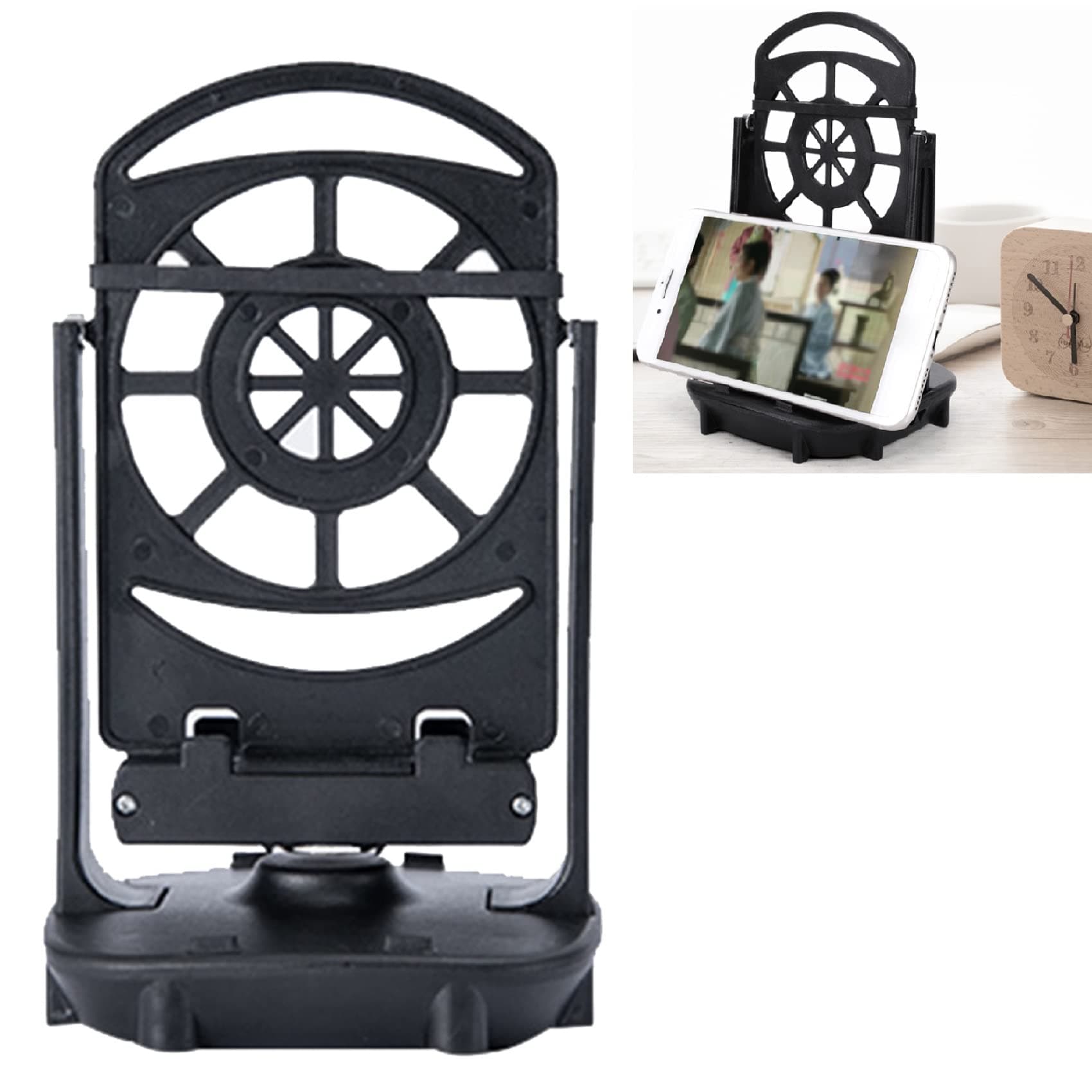 Xiaokeis Phone Swing Device Steps Counter Double Mobile Phone Silent Rocker Bearing Brush Step Machine Mobile Phone Holder Cellphone Pedometer, Support Dual Mobile Phones Under 7.2 Inches, Mute, Black