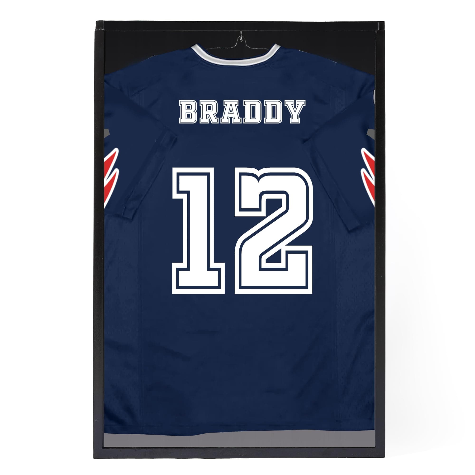 PENNZONI Jersey Display Frame Case, Acrylic Shadow Box for Jersey Display, Football, Baseball, Basketball, Soccer, Hockey Sports Display Case, Black