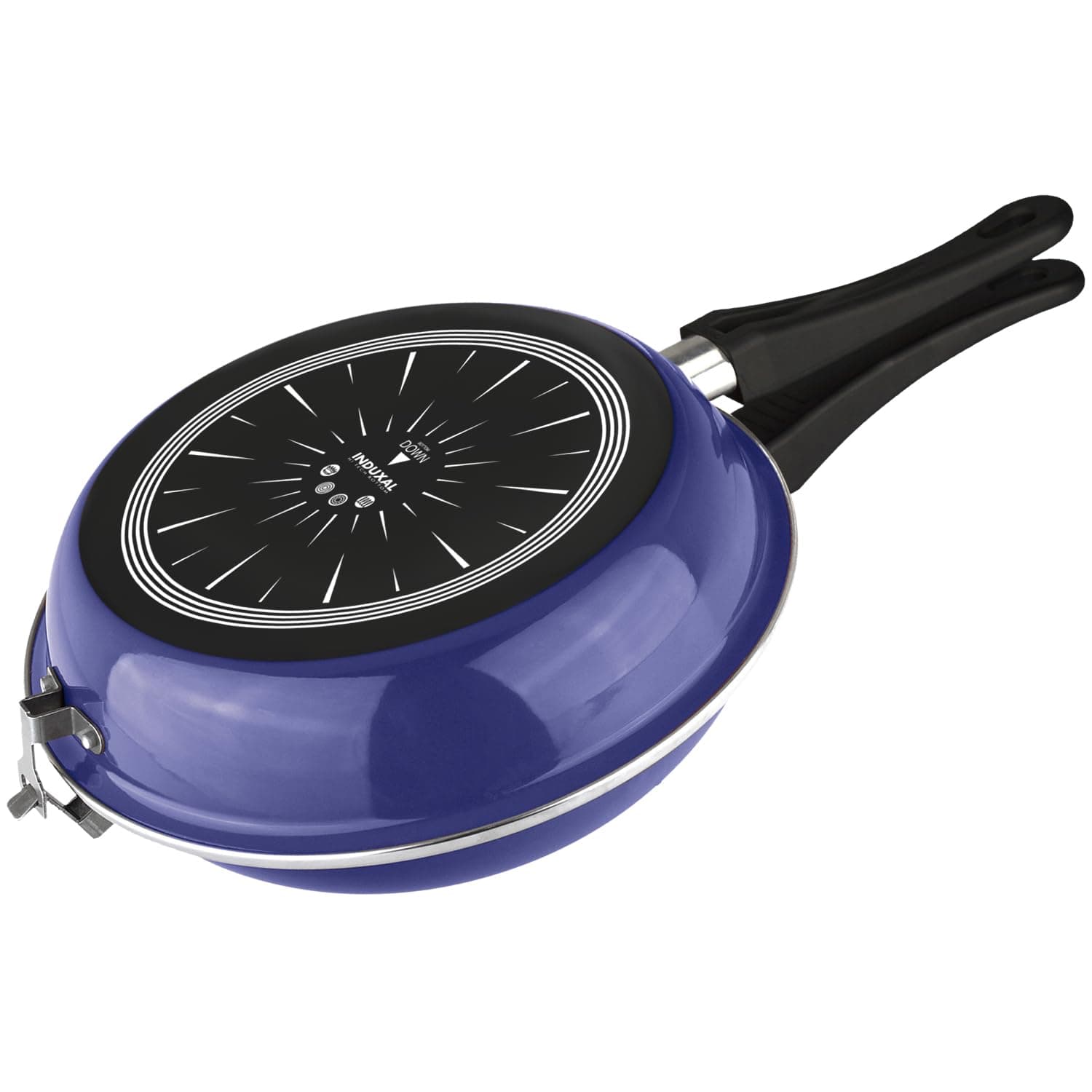 MAGEFESA Blue Frittata Pan. Double layer non-stick frying pan, vitrified steel, compatible with all types of fire, including induction, Dishwasher safe, Ergonomic handle (9,4”) (BLUE)