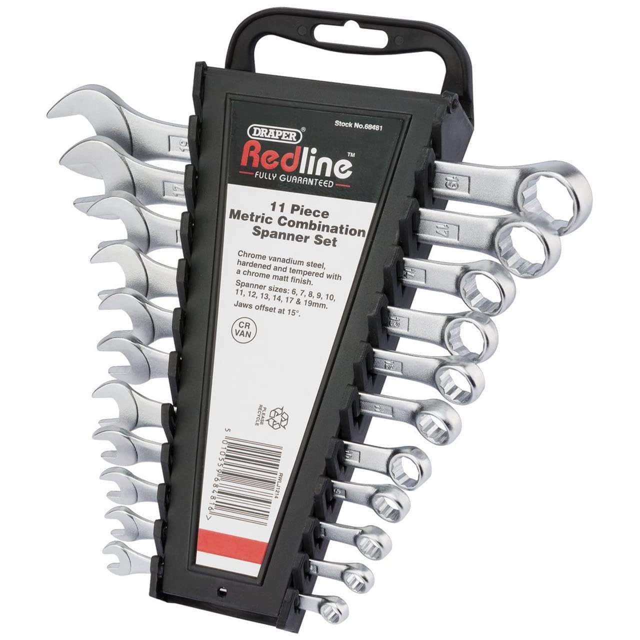 Draper 1 x Redline 68481 Metric Combination Spanner Set (11-Piece)