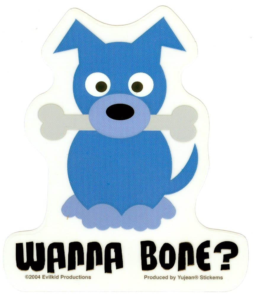 Evilkid - Blue Dog Wanna Bone? - Sticker/Decal