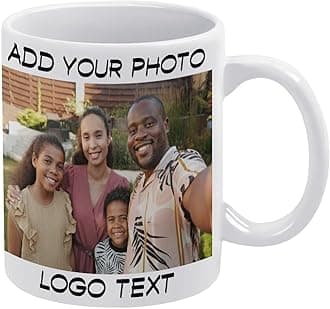Custom Mug with Photo Logo Text Personalised Coffee Mug 11Oz Double Side Customised Present for Christmas Day White