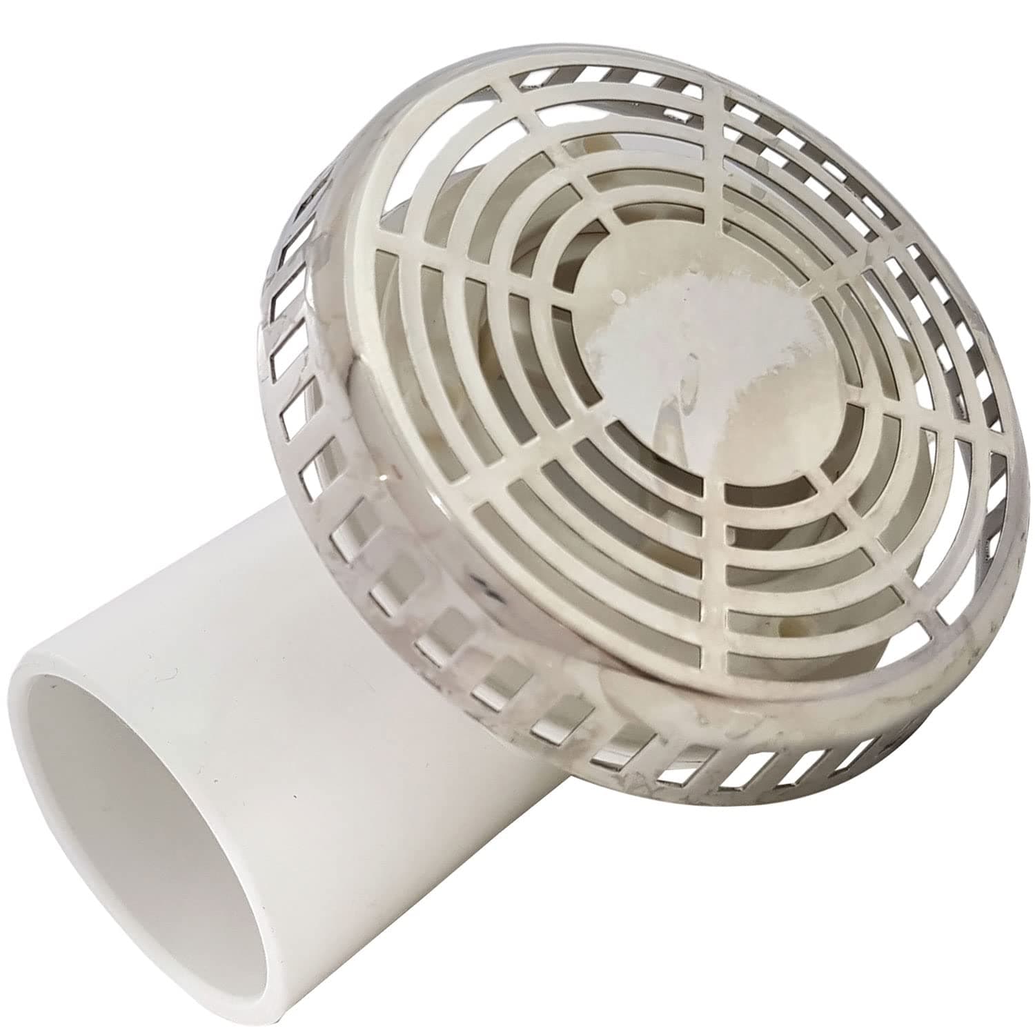 Round Chrome Whirlpool Bath Spa Suction Elbow and Outlet Vortex Cover Circular