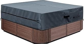 Waterproof Hot Tub Cover -Outdoor Spa Cover Cap(Actual Size 88''x88 x20'' Fit 86''x86 x 20'') 600D Heavy Duty Polyester Hot Tub Cover Protector(Dark Gray)