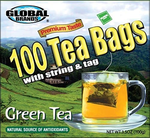 Global Brands Premium 100 Tea Bags with String (Green Tea)
