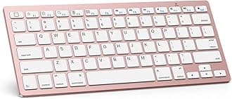 OMOTON Bluetooth Keyboard Compatible with iPad A16 11th 10th Generation, iPad 10.2 (9th/8th/7th), iPad Pro 13/12.9/11 inch, iPad Air 13/11 inch, iPad Air/Mini and More iOS Devices, Pink Gold