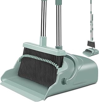 Green Broom and Dustpan Set