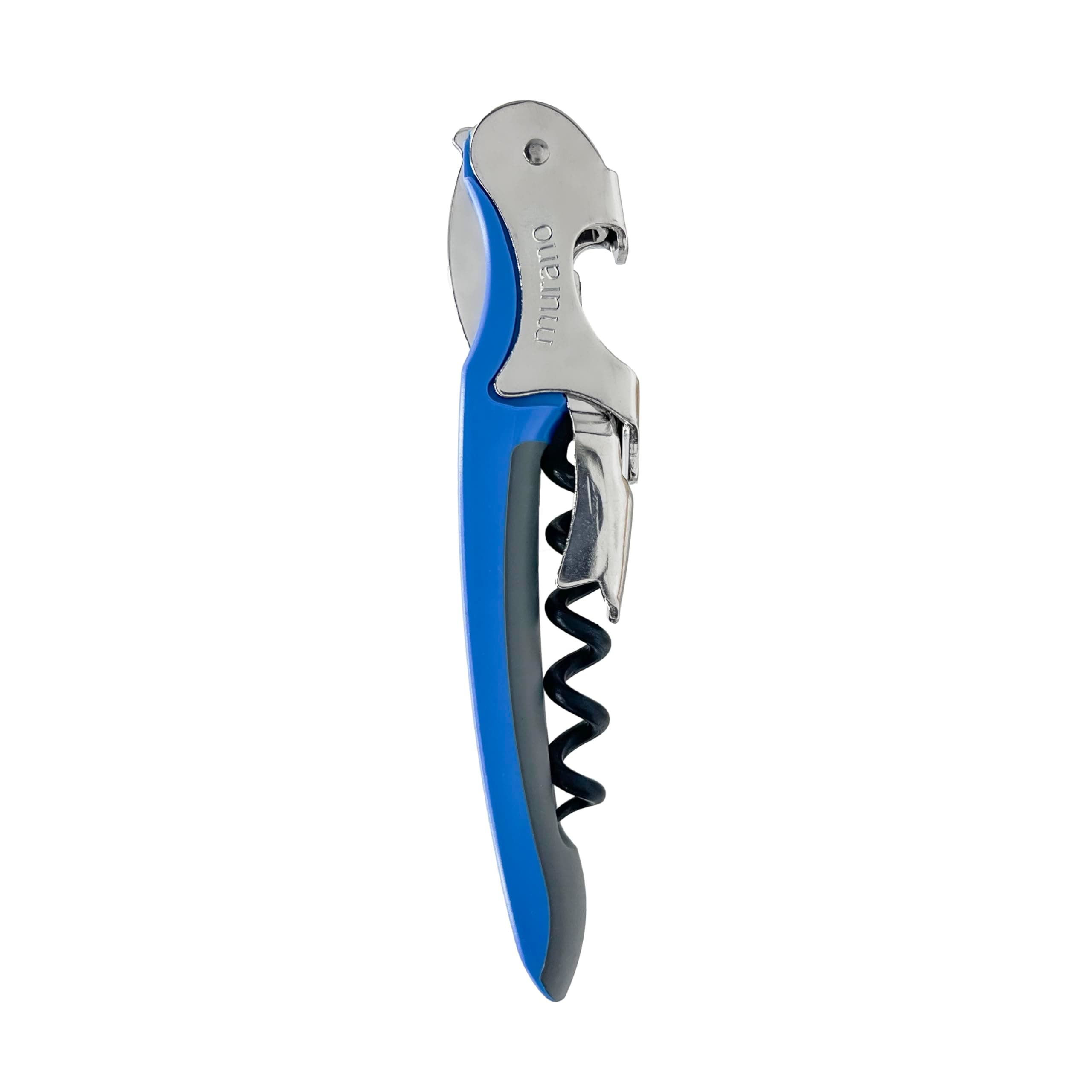 Franmara Soft-Touch Murano Two-Step Waiter Corkscrew with Nonstick Spiral (Bright Blue)