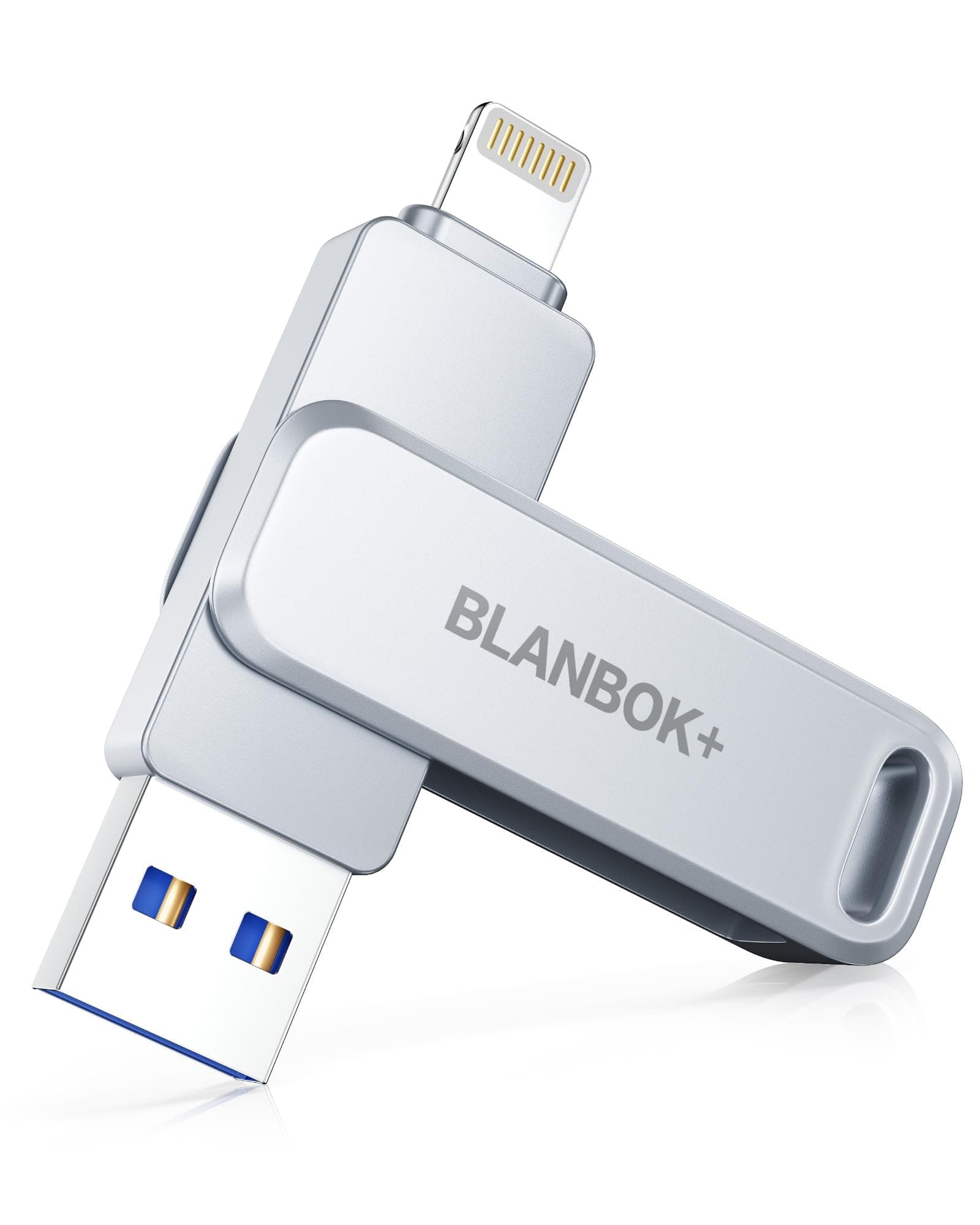 MFI Certified Memory Stick 128G BLANBOK+ Flash Drive for iPhone USB Stick USB Memory Sticks Photo Stick for iPhone/iPad/Android/PC
