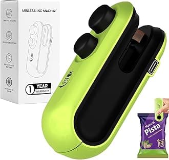 Seznik Sealing Machine for Food Packets - Portable Handheld Sealing, Snacks, Chips, Fresh Storage - Mini Sealing Machine, 1 YEAR Warranty (Dark Green)
