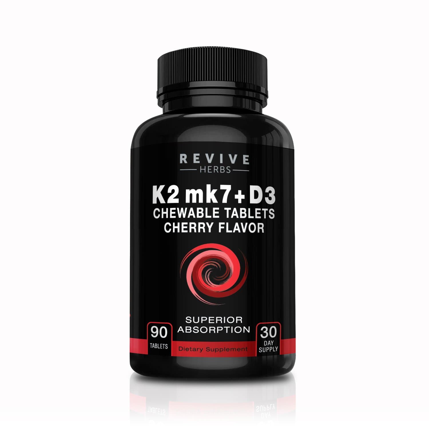 Vitamin K2 D3 - Cherry Flavored Chewable Tablets for Superior Calcium Absorption - Supports Bone & Cardiovascular Health - Serving Size K2 mk7 225 mcg, D3 6000 IU - Vitamin D3 K2