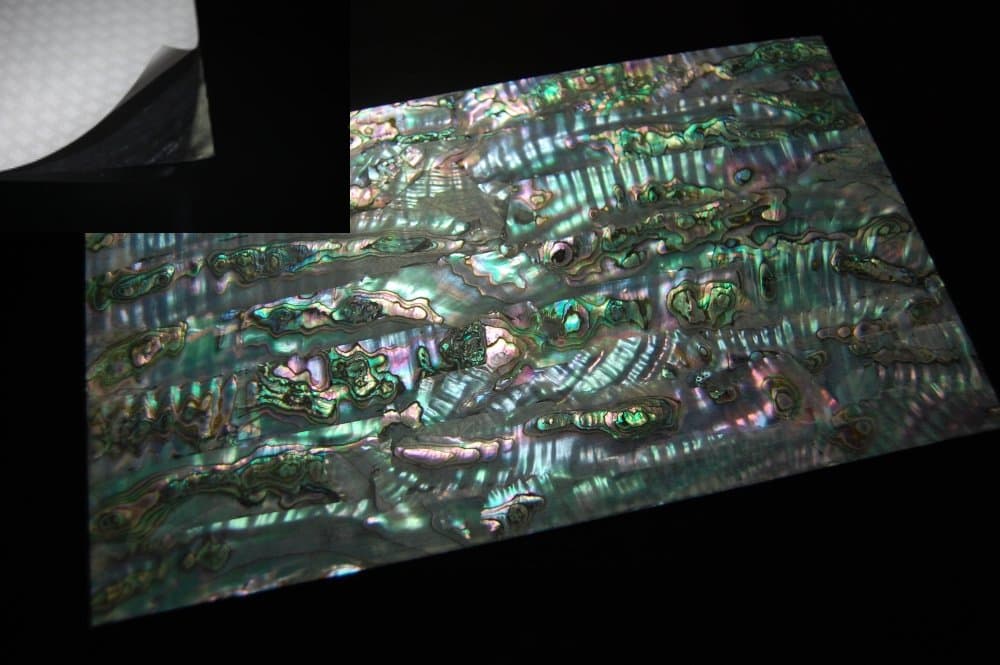 Enhanced Adhesive Veneers Green Abalone Sheet (9.4" x 5.5" x 0.007")