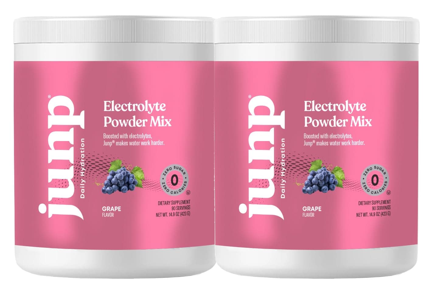 JUNP Electrolytes Powder No Sugar No Carbs – Vine Ripened Grape Infused Drink Mix - Potassium & Salt Electrolyte Hydration Powder Zero Calorie Sugar Free Electrolyte Powder,180 Servings