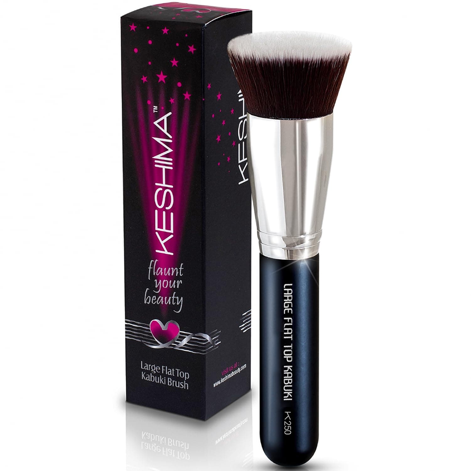 Keshima Large Flat Top Kabuki Foundation Makeup Brush, 1.6" Top Diameter