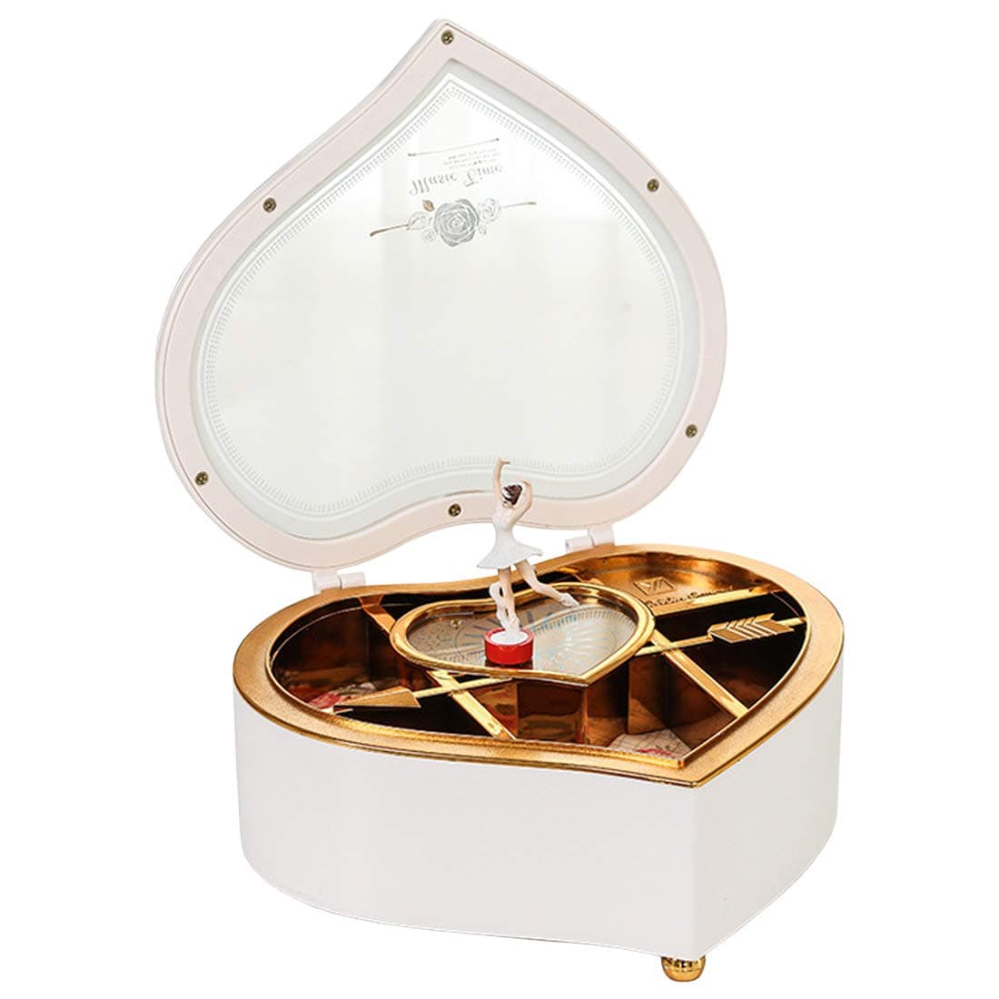Sidiou Group Creative Rotating Music Box Wind Up Musical Box Classical Lovely Octave Musical Box Gift For Christmas Valentine's day Birthday (Heart-shaped)