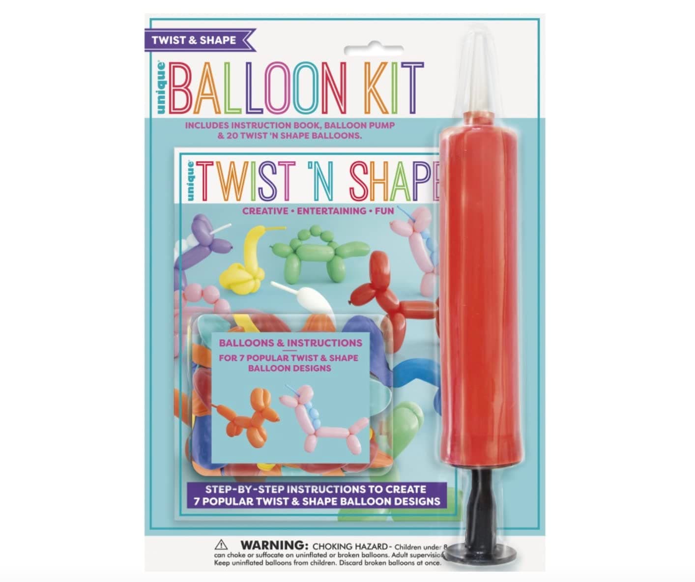 Unique Industries Twist and Shape Balloon Kit, Assorted, One Size