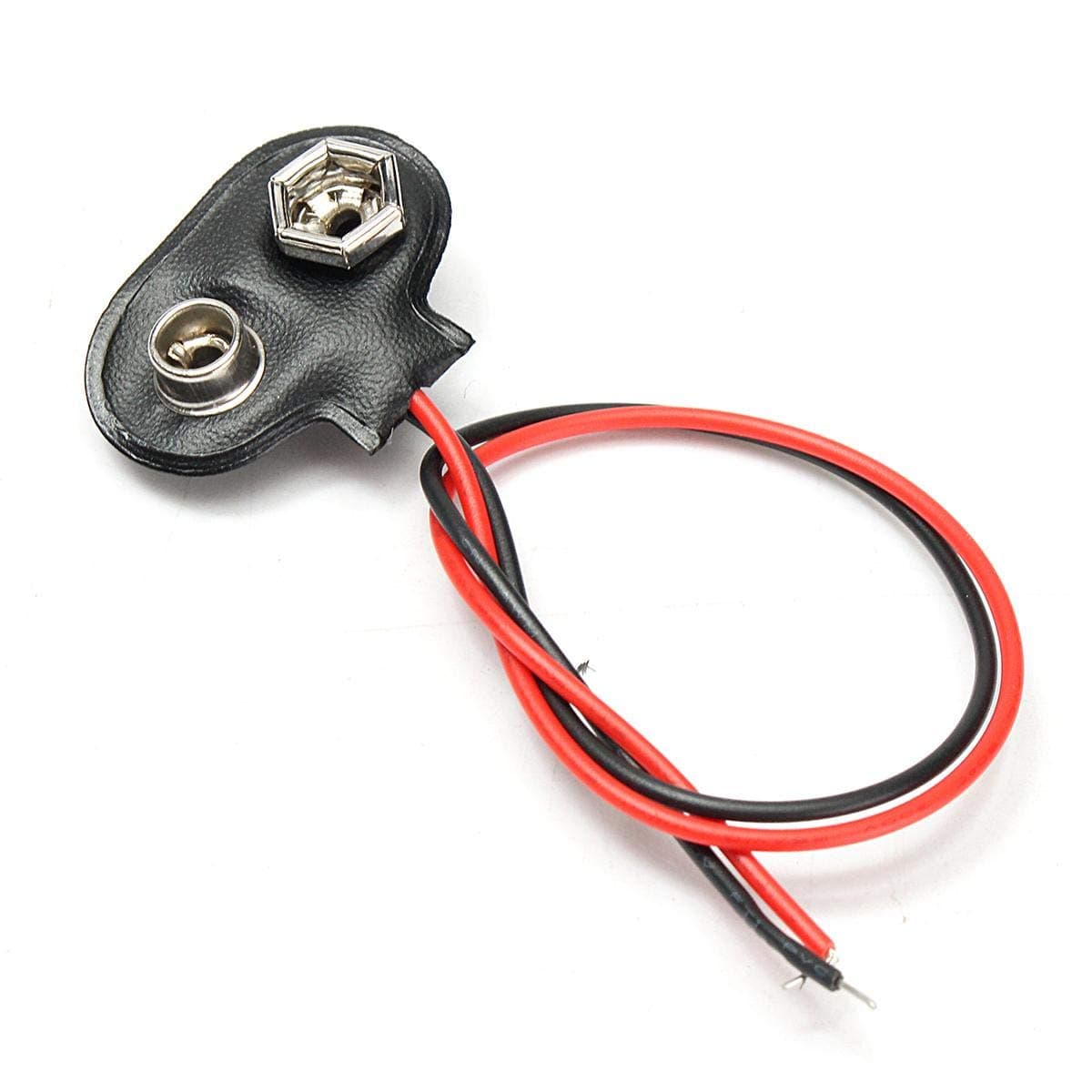 9V Clip on Battery Type Snap Connector with Red Black Wire - UHcom
