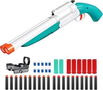 Double-barreled Toy Gun - Two Modes Realistic Soft Bullet Toy Guns Blaster with Sight - Educational Shooting Game Toy Shotgun - Gifts Christmas Birthday Halloween