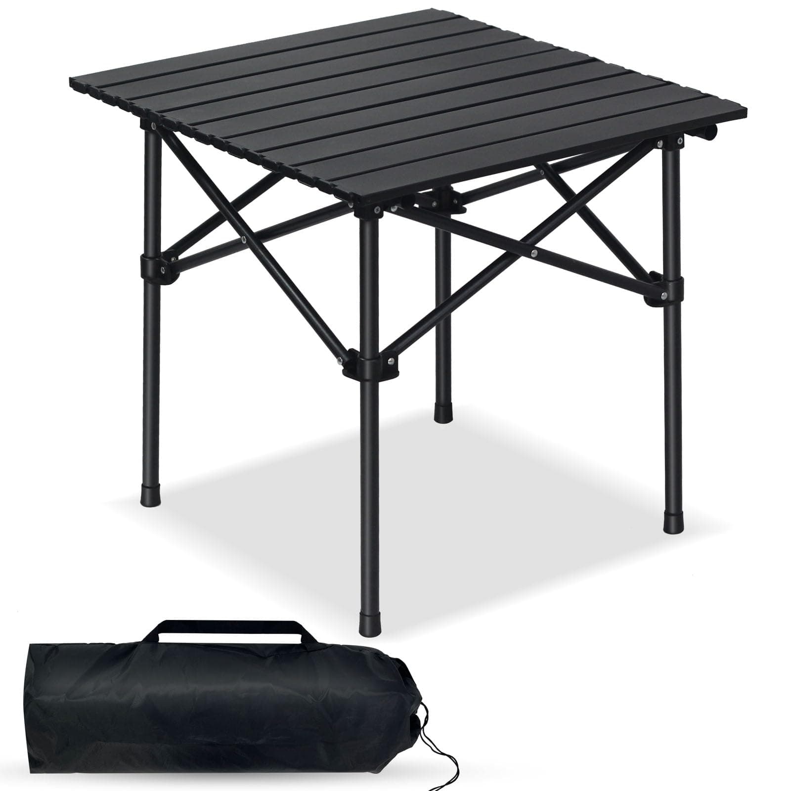 SKY-TOUCH Outdoor Camping Folding Table,Lightweight Folding Table with Aluminum Table Top and Carry Bag, Easy to Carry, Perfect for Outdoor, Picnic, Cooking, Beach, Hiking, Fishing(53×51×50cm)