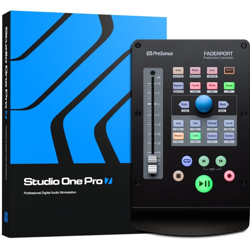 Faderport Daw Mix Production Controller With Software Bundle Including Studio One Artist, Ableton Live Lite Daw And More For Recording, Streaming And Podcasting, USB