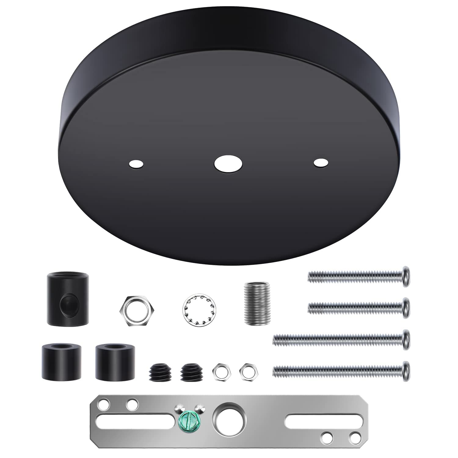 5 1/8 Inches Ceiling Lighting Canopy Kit Single Head Pendant Light Plate Cover with All Mounting Hardware for Chandelier or Pendant Light (Black)