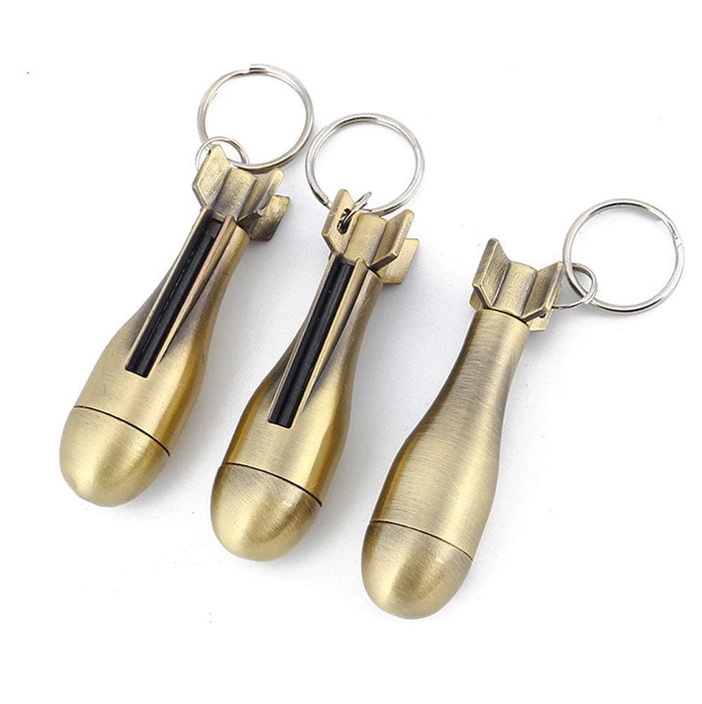 Permanent Match - 3 Pack, Flint Matchstick Fire Starter, Keychain Metal Immortal Lighter, Kerosene Refillable Lighter Waterproof Emergency Survival Gear