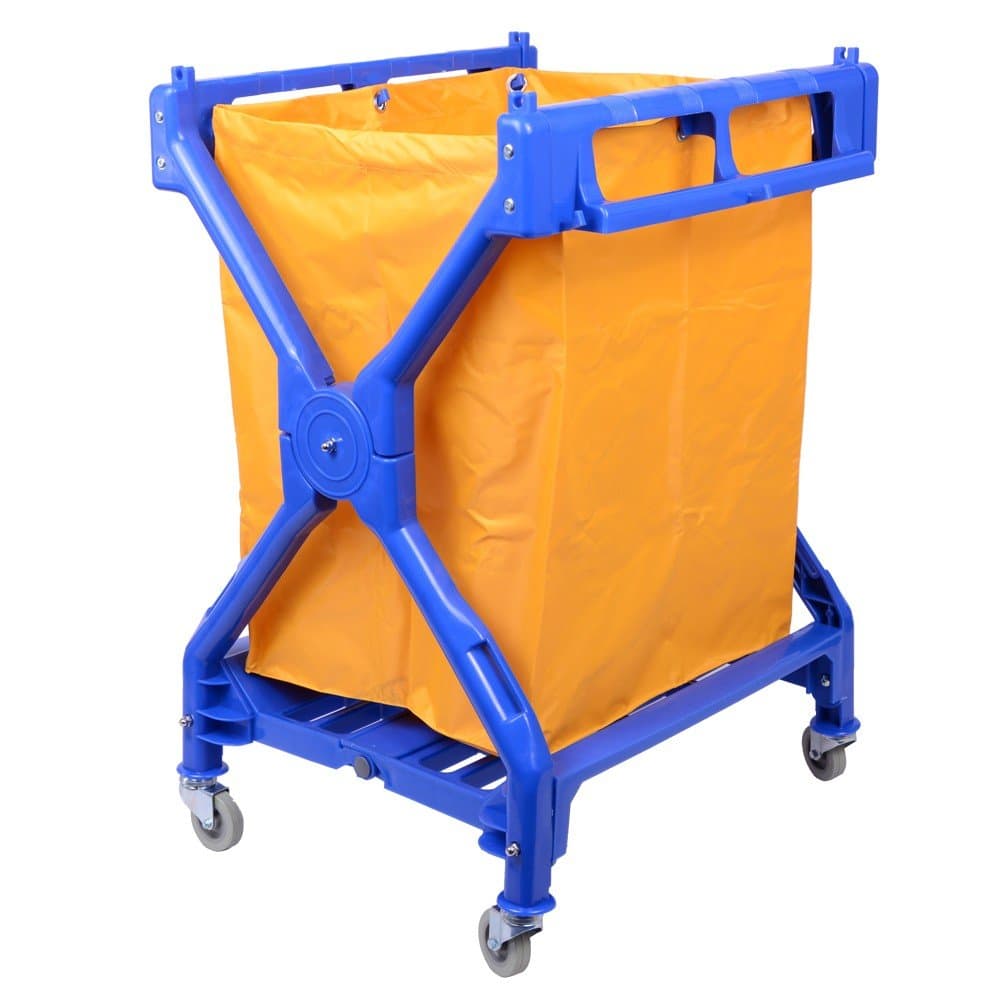 Vfm Yellow Folding Laundry Trolley 314176