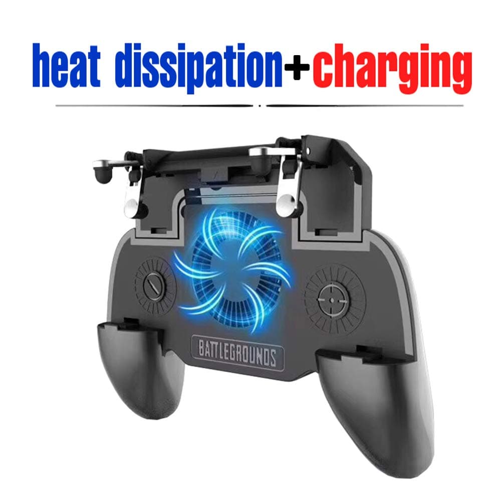 Mobile Game Controller Upgrade Version Cooling, Charging Gamepad Shoot and Aim Trigger Phone Cooling Pad Power Bank Mobile Gaming Joysticks for Android iOS
