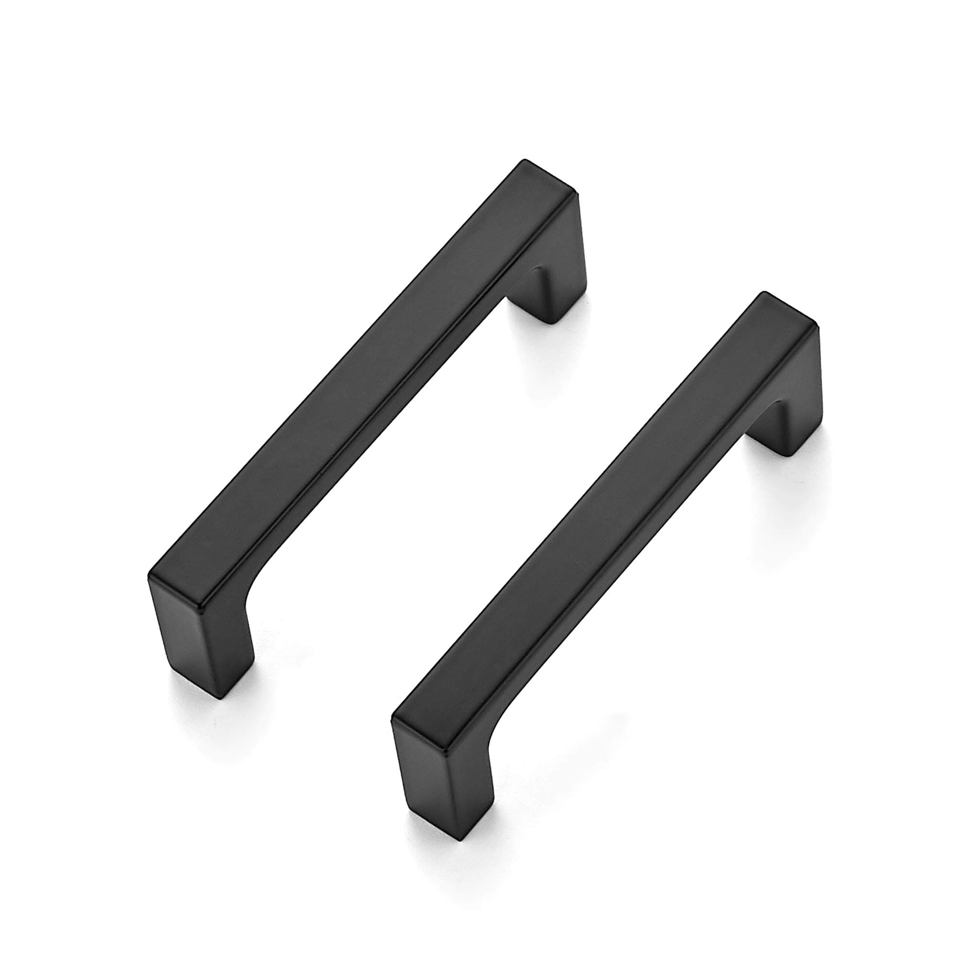 Square Cabinet Handles 10 Pack, Solid Kitchen Cabinet Pulls Drawer Pulls Kitchen Cabinet Hardware Flat Handles, 3 Inch, Matte Black