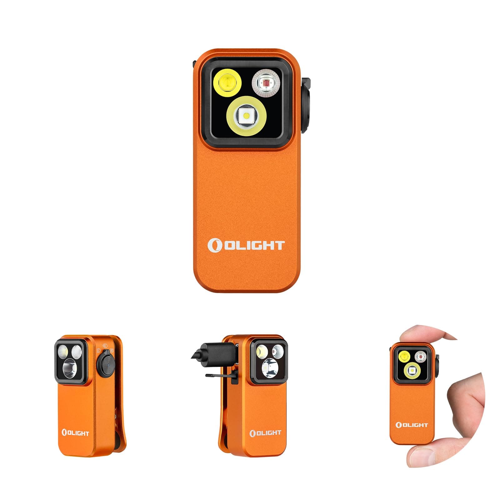 OLIGHT Oclip Pro Clip on Flashlight 500 Lumens with Type-C Charging(Orange)
