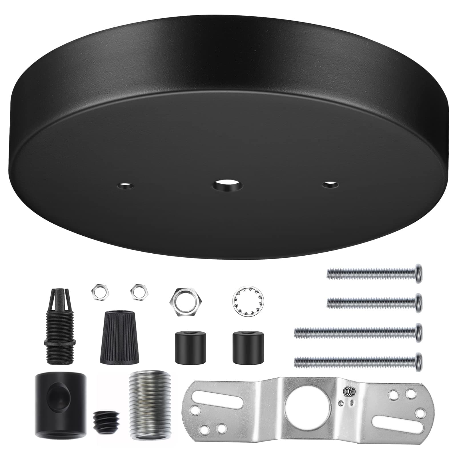 Canomo 6 Inch Black Ceiling Lighting Canopy Kit