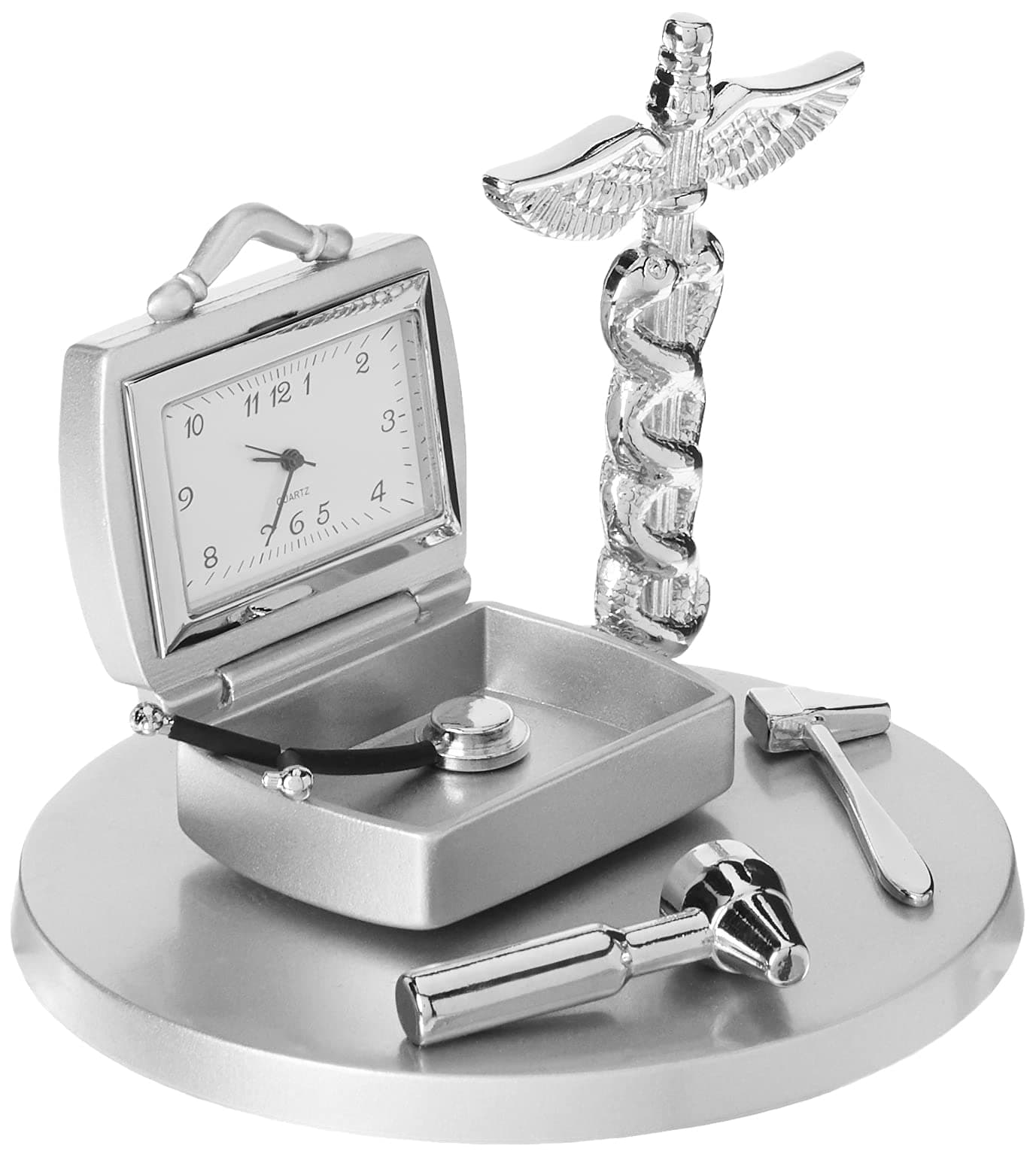 Doctor's Clock, 3.5-Inch, Silver