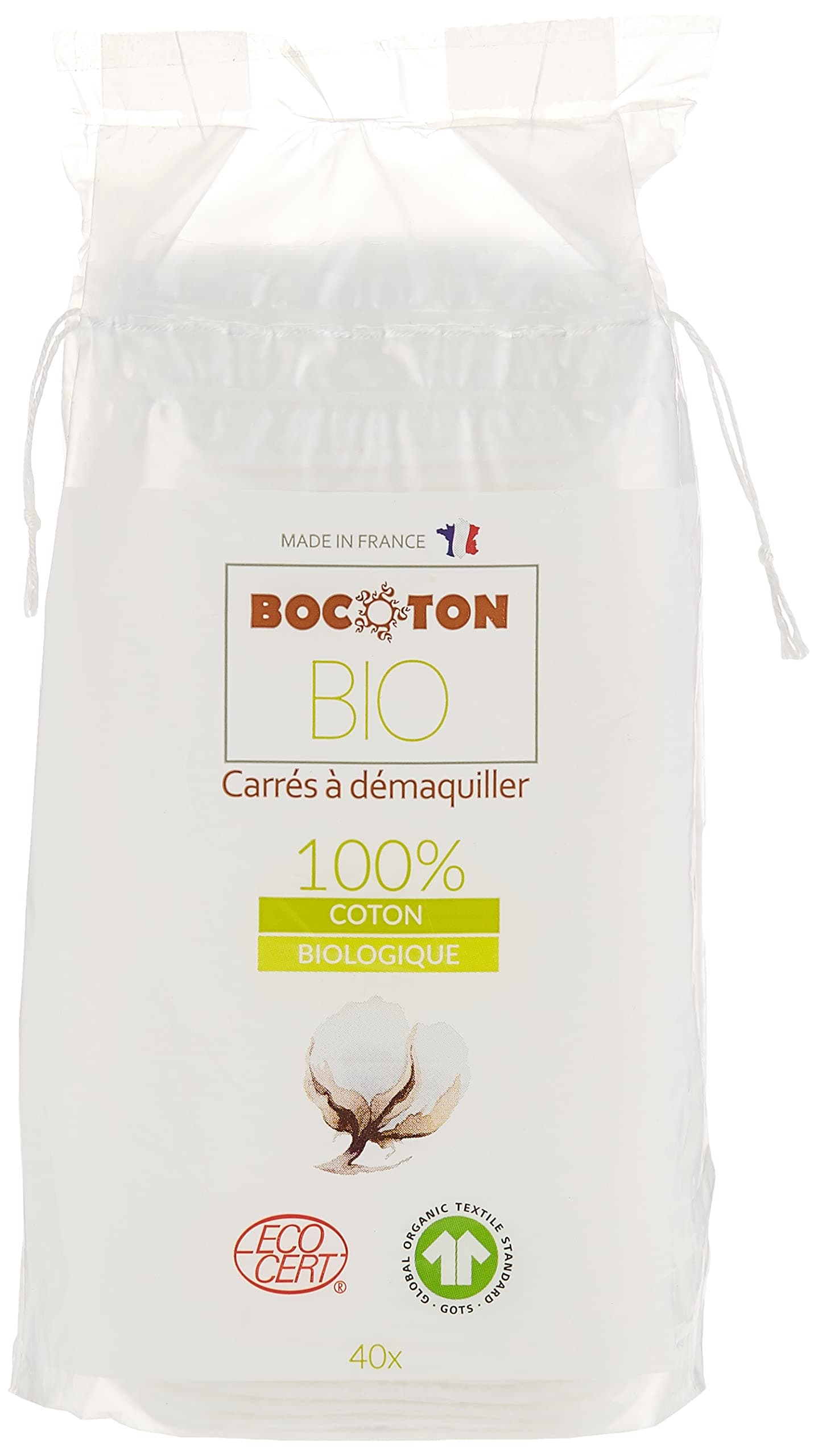 Bocoton 100% Organic Bio Square Pads For MakEUp 40S