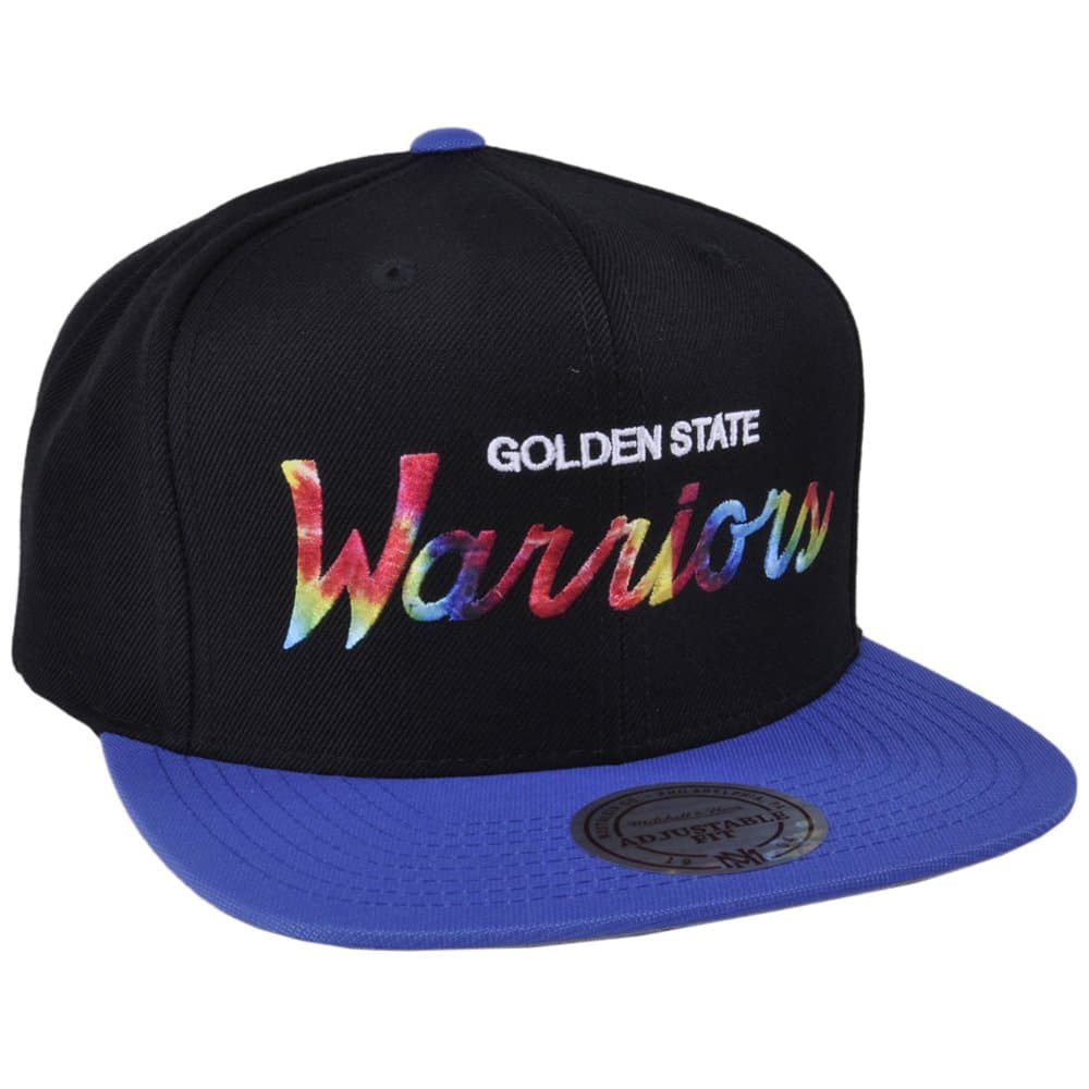 Mitchell & Ness Mens NBA Tie Dye Script Snapback (Golden State Warriors)