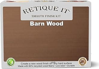Gel Stain Liquid Wood Kits by Retique It - Real Paintable Wood. Great Companion to Chalk Finish Paint, Milk Paint, Furniture Paint. (1x Reg, Brushed Finish, 35 Barn Wood)