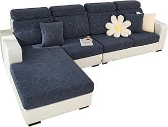 MIFXIN Magic Sofa Cover Stretch Universal Couch Cushion Covers L Shape Sectional Sofa Cushion Slipcover Furniture Protector (Leaves Dark Grey, Pillow Cover)