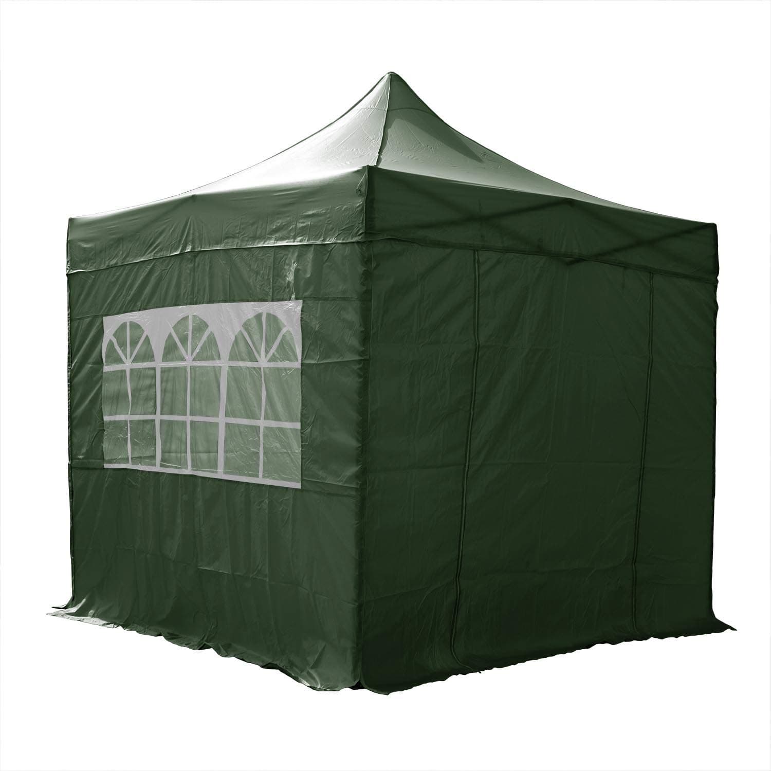 3x3mtr Pop Up Waterproof Gazebo in Green with 2 Windbars and 4 Leg Weight Bags