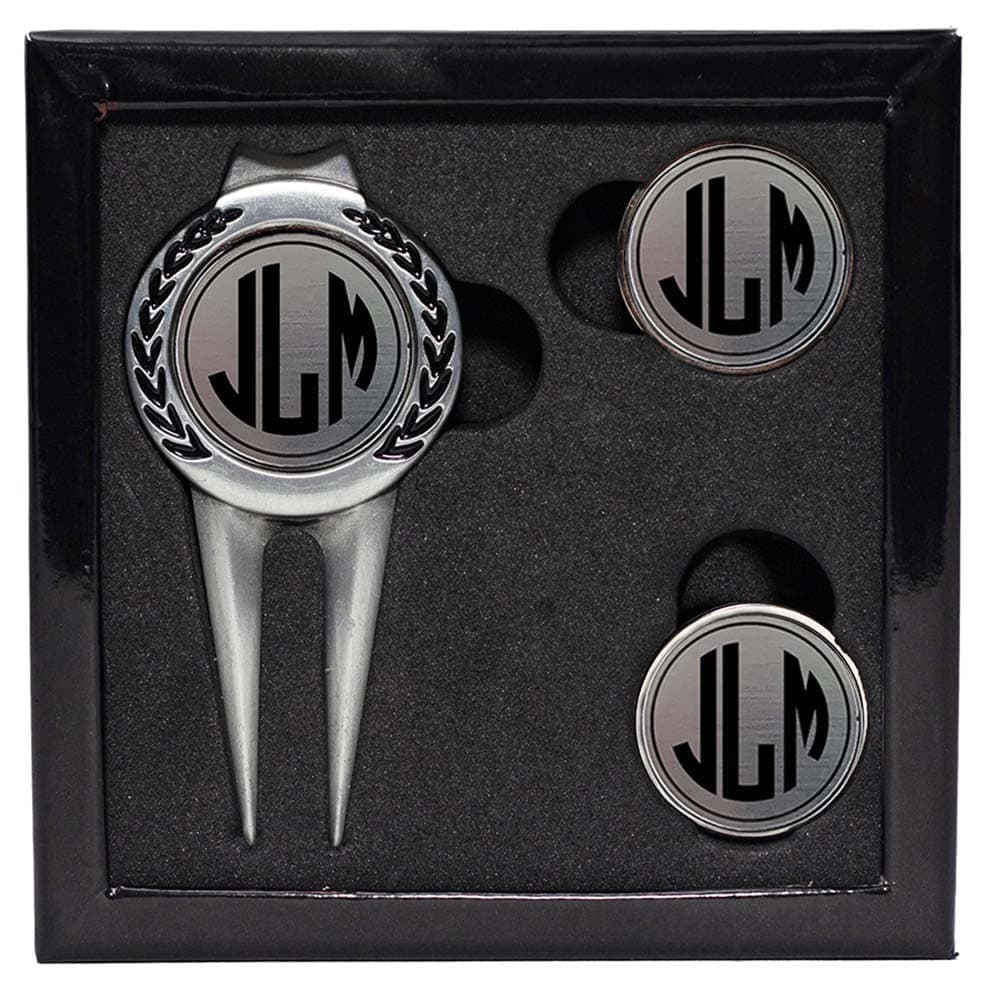 Eureka Golf Personalized Divot Tool & Ball Marker Hat Clip Set | 3 Finish & 9 Engraving Options | Monogram or Custom Text
