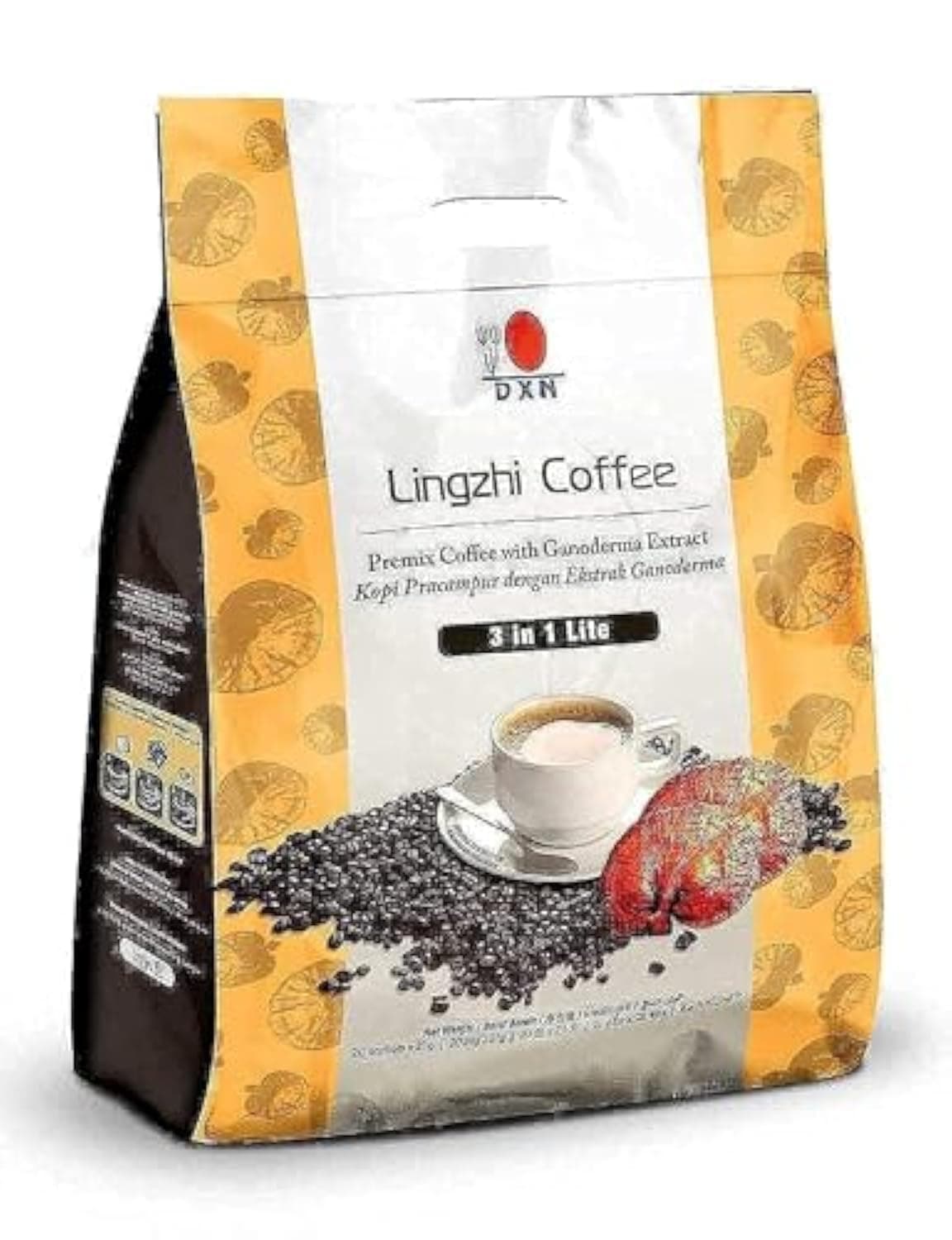 DXN Lingzhi Coffee 3 in 1 Lite with Ganoderma Mushroom Extract 20 sachets x 21gm