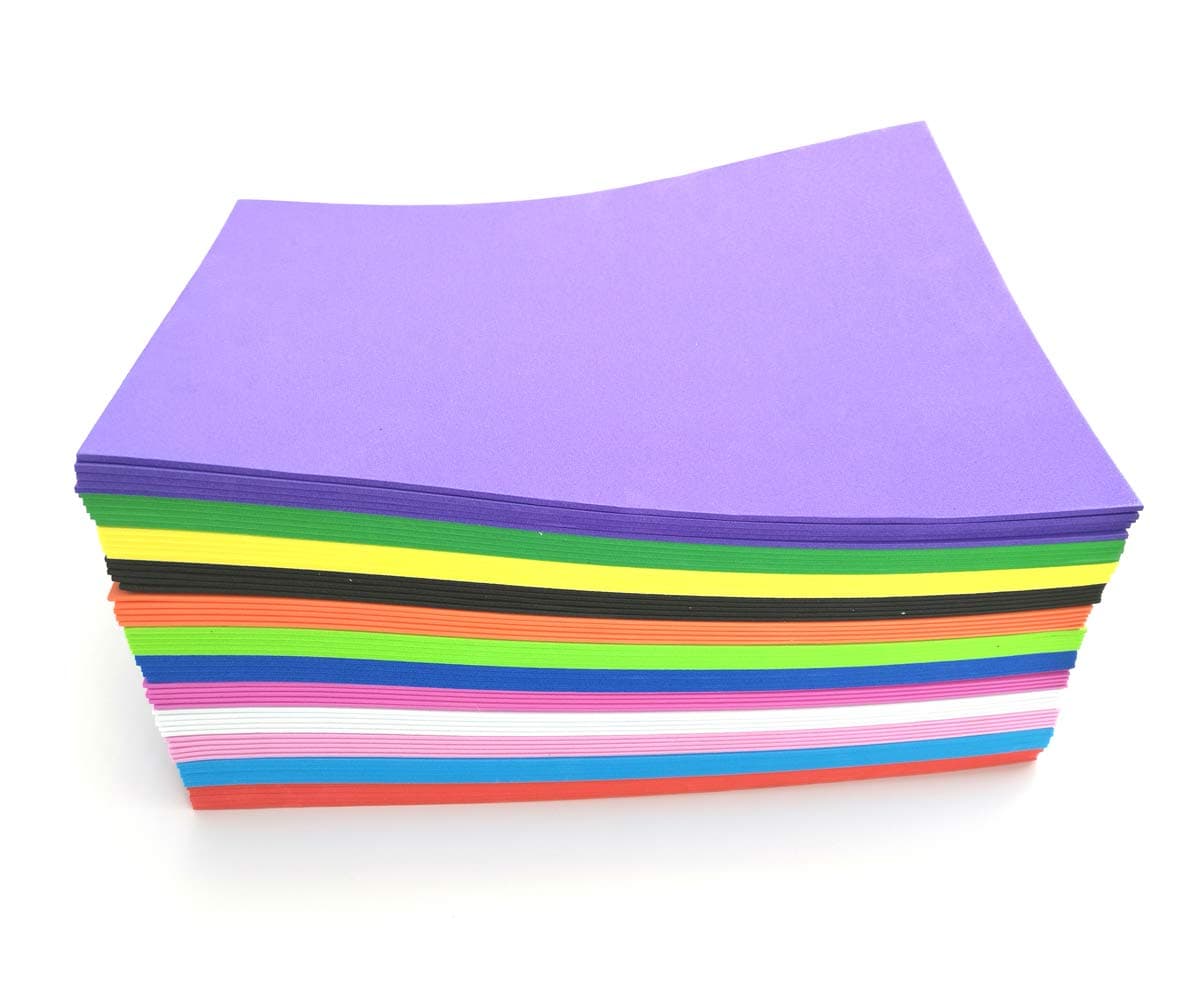 Eva Foam Sheets 60 Pack 8.7 x 12.6 Inches, 2 MM Thick, 12 Colors, 5 Sheets Each Color or Classroom Project, Scrapbooking, DIY Art, Party, Children Craft Activities