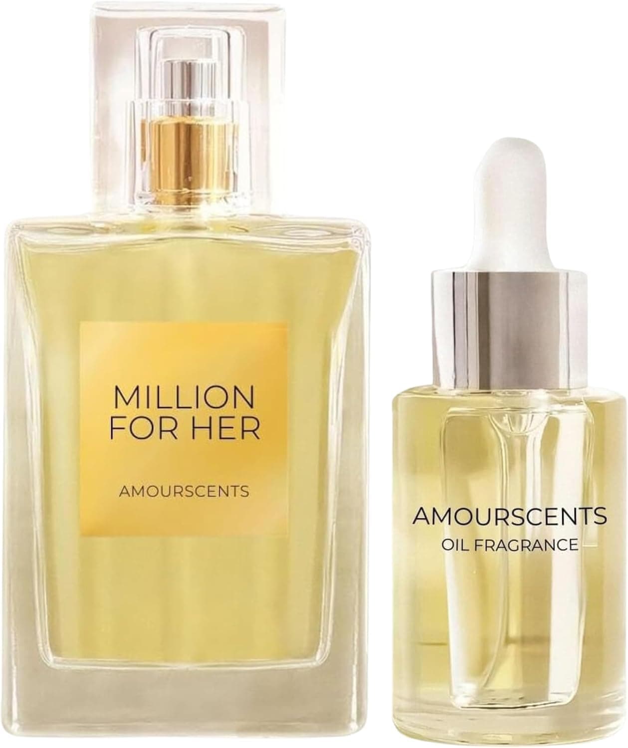 Amour Scents L Million For Her Bundle - Inspired Alternative Perfume & Scented Fragrance Oil Set - Essential Oil Aromatherapy for Skin (10ml), Extrait De Parfum (50ml), Lasting Fragrance for Women