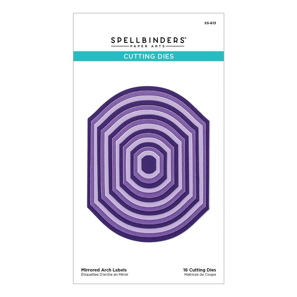 S5-613 Mirrored Arch Labels Etched Dies from The Mirrored Arch Collection