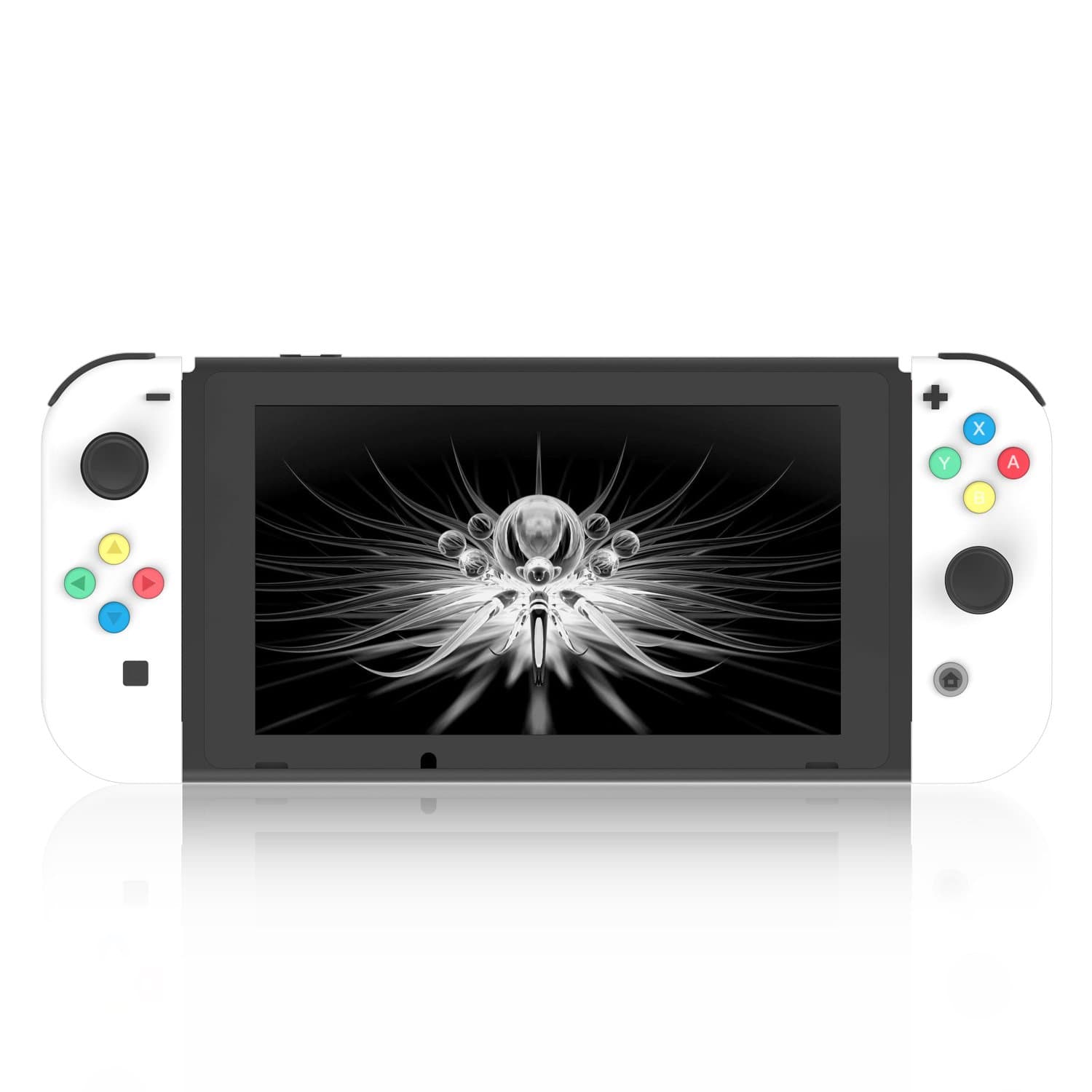 Portable DIY Replacement Housing Shell Case for Right Left Switch Joy-Con Controller Without Electronics (White+White)