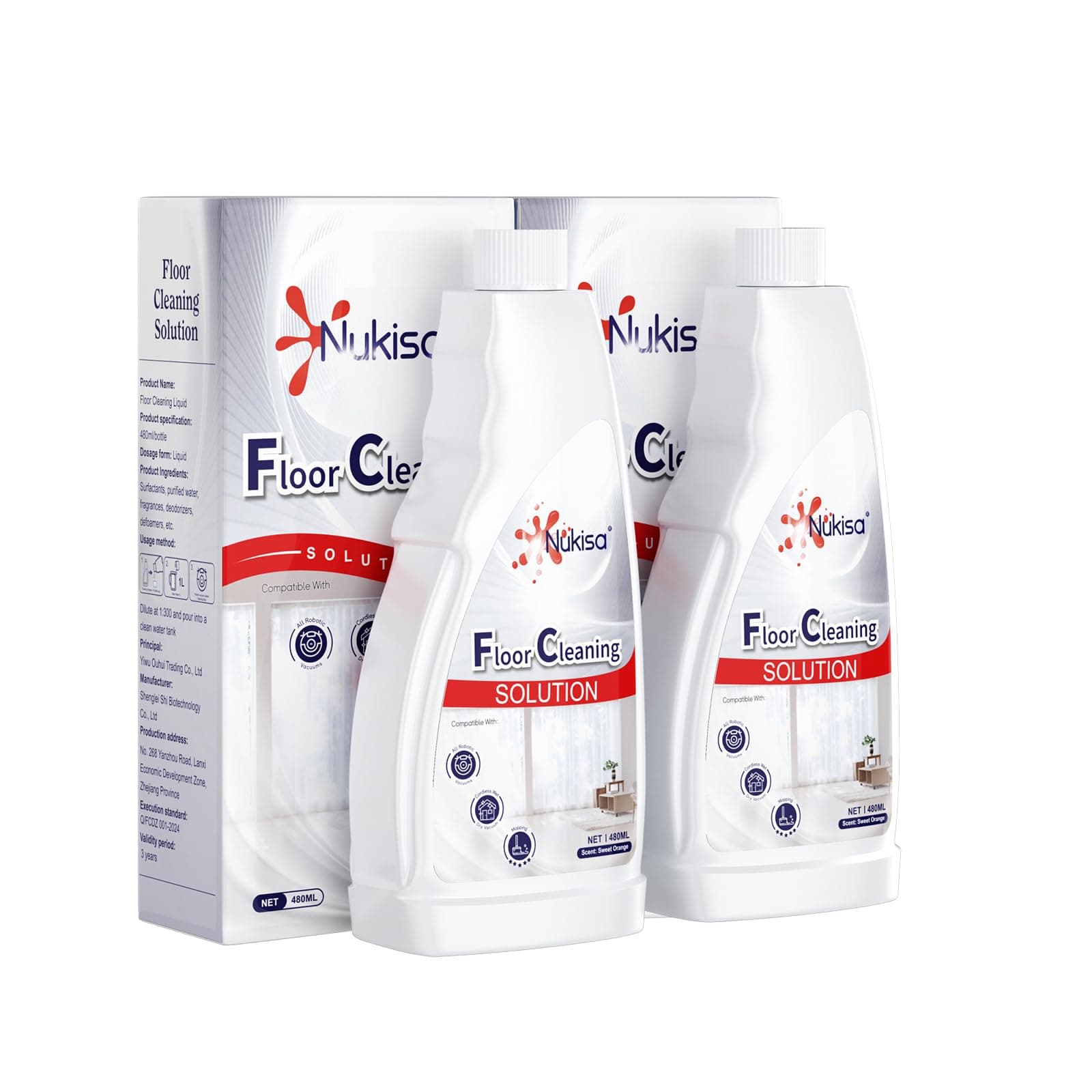 - Sweet Orange Scent Floor Cleaning Solution Compatible With Roborock Robot Vacuum And Mop Cleaner， Deep Cleans For Multiple Hard Floors, Suitable With All Robot Vacuums With Mopping (2 Bottle)