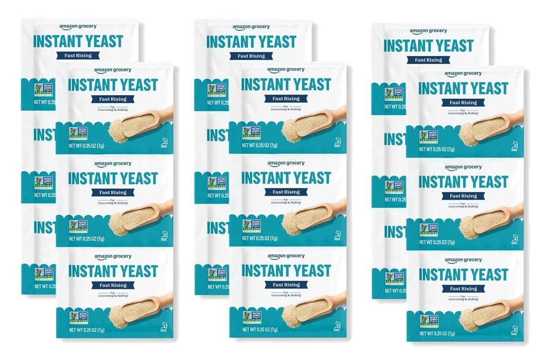 Amazon Fresh Brand, Fast Rise Yeast, .75 oz, (18 Pack)