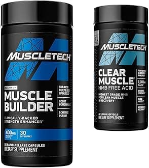 Muscle Builder with Peak ATP and Clear Muscle with HMB, Muscle Building Supplements for Men & Women, 30 + 42 Count
