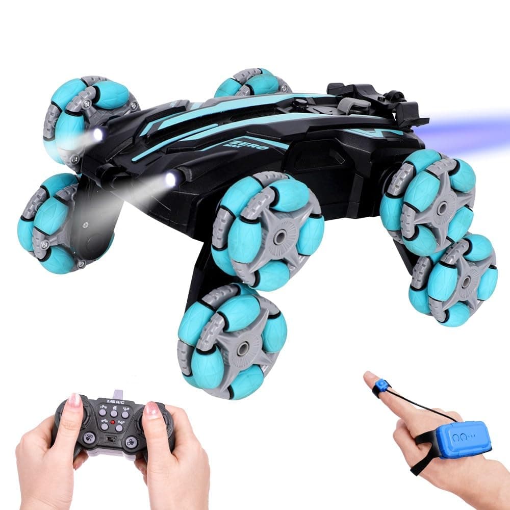 8WD Remote Control car,Gesture Sensing rc car 8 Wheels with Spray & Light, 2.4ghz rc Crawler for boy, 2 Rechargeable Batteries Christmas Toys Birthday Gifts for Kids 8 9 10 11 12